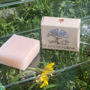 Savon 25gr. au lait d'ânesse bio de l'élevage Rock'âne et huile essentielle de rose de Grasse
